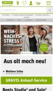 How gravis.de looks like on a mobile device such as an iPhone.