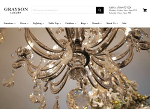 How graysonluxury.com looks like on a tablet such as an iPad.