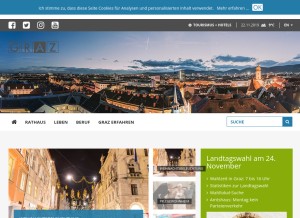 How graz.at looks like on a tablet such as an iPad.
