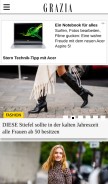 How grazia-magazin.de looks like on a mobile device such as an iPhone.