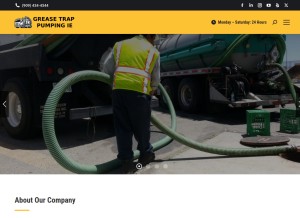 How greasetrappumpingie.com looks like on a tablet such as an iPad.