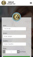 How greatassignmenthelp.com looks like on a mobile device such as an iPhone.