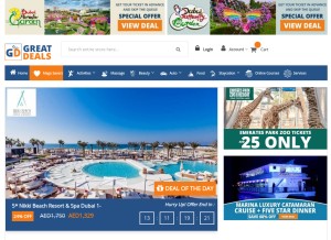 How greatdeals.ae looks like on a tablet such as an iPad.
