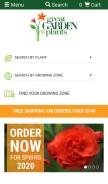 How greatgardenplants.com looks like on a mobile device such as an iPhone.
