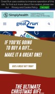 How greatrun.org looks like on a mobile device such as an iPhone.