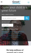 How greatschools.org looks like on a mobile device such as an iPhone.