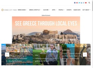 How greekcitytimes.com looks like on a tablet such as an iPad.