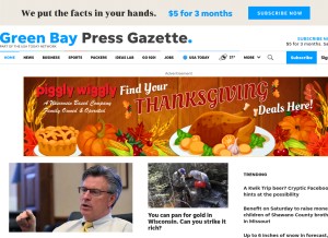 How greenbaypressgazette.com looks like on a tablet such as an iPad.