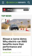 How greencarreports.com looks like on a mobile device such as an iPhone.