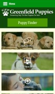 How greenfieldpuppies.com looks like on a mobile device such as an iPhone.