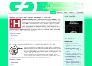 How greengalactic.com looks like on a tablet such as an iPad.