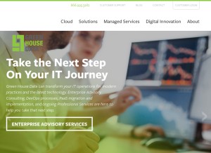 How greenhousedata.com looks like on a tablet such as an iPad.