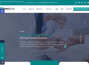 How greensensebilling.com looks like on a tablet such as an iPad.