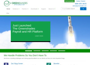 How greenshades.com looks like on a tablet such as an iPad.