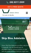 How greenskipbinsadelaide.com.au looks like on a mobile device such as an iPhone.