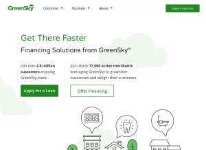 How greensky.com looks like on a tablet such as an iPad.