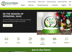 How greenstate.org looks like on a tablet such as an iPad.