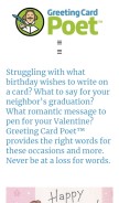 How greetingcardpoet.com looks like on a mobile device such as an iPhone.