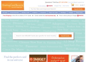 How greetingcarduniverse.com looks like on a tablet such as an iPad.