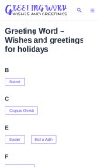 How greetword.com looks like on a mobile device such as an iPhone.