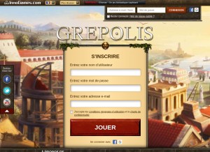 How grepolis.com looks like on a tablet such as an iPad.