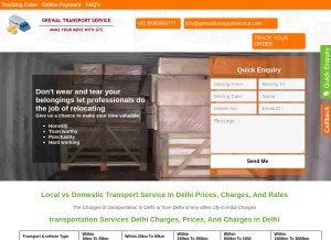 How grewaltransportservice.com looks like on a tablet such as an iPad.