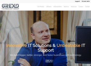 How grexo.com looks like on a tablet such as an iPad.