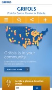 How grifolsplasma.com looks like on a mobile device such as an iPhone.