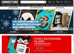 How grindstore.com looks like on a tablet such as an iPad.