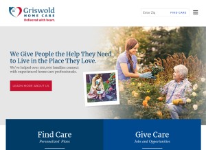 How griswoldhomecare.com looks like on a tablet such as an iPad.