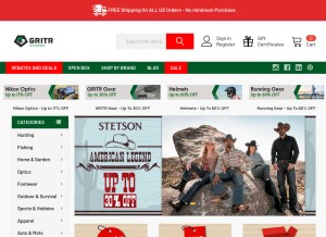 How gritroutdoors.com looks like on a tablet such as an iPad.