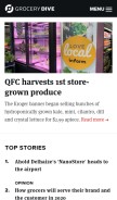 How grocerydive.com looks like on a mobile device such as an iPhone.