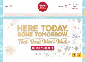 How groceryoutlet.com looks like on a tablet such as an iPad.