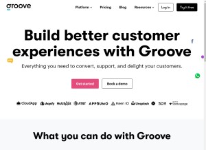 How groovehq.com looks like on a tablet such as an iPad.