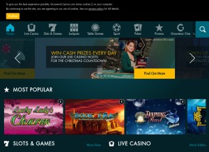 How grosvenorcasinos.com looks like on a tablet such as an iPad.