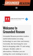 How groundedreason.com looks like on a mobile device such as an iPhone.