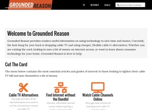 How groundedreason.com looks like on a tablet such as an iPad.