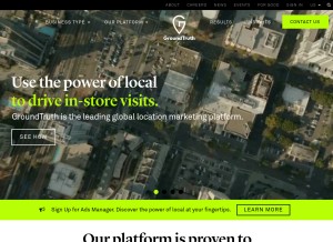 How groundtruth.com looks like on a tablet such as an iPad.