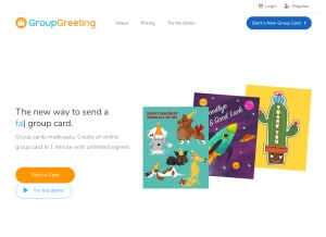 How groupgreeting.com looks like on a tablet such as an iPad.