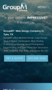 How groupm7.com looks like on a mobile device such as an iPhone.