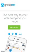 How groupme-b.com looks like on a mobile device such as an iPhone.