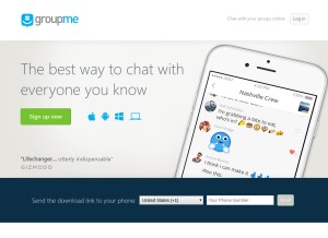 How groupme-b.com looks like on a tablet such as an iPad.