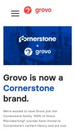 How grovo.com looks like on a mobile device such as an iPhone.