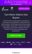 How growcode.com looks like on a mobile device such as an iPhone.