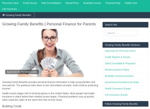 How growingfamilybenefits.com looks like on a tablet such as an iPad.