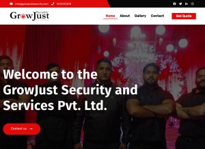 How growjustsecurity.com looks like on a tablet such as an iPad.