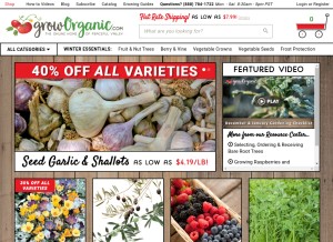How groworganic.com looks like on a tablet such as an iPad.