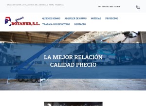 How gruasdotahur.com looks like on a tablet such as an iPad.