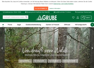 How grube.de looks like on a tablet such as an iPad.