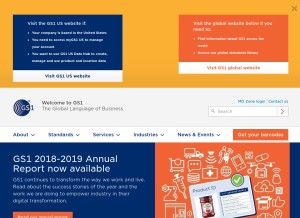 How gs1.org looks like on a tablet such as an iPad.